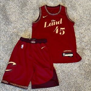 2023/2024 Cleveland City Edition, “The Land” Kids Basketball Jersey & Shorts Set